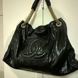 Chanel Black Shimmer Tote Bag